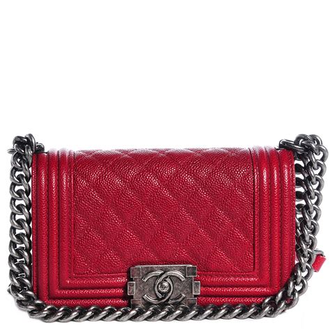 chanel boy small red caviar|BOY CHANEL .